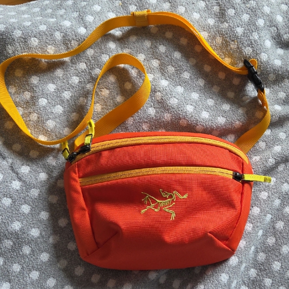 Orange Crossbody Bag with Yellow Trim